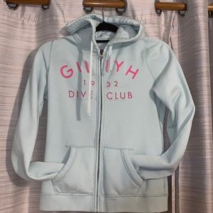 Gilly Hicks Light Blue Zip-Up Hoodie Jacket